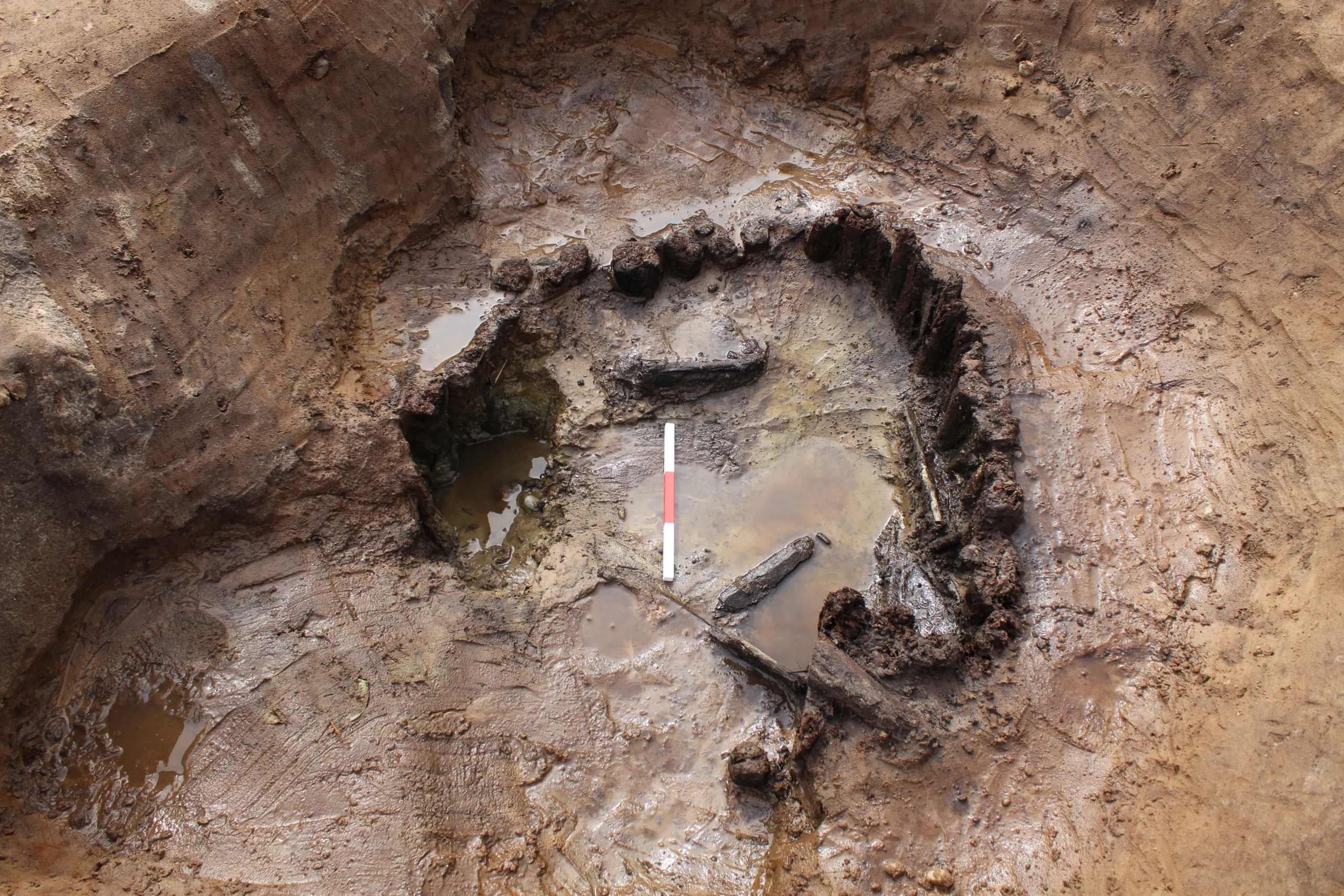 photo of The waterlogged pit in which the axle was found
