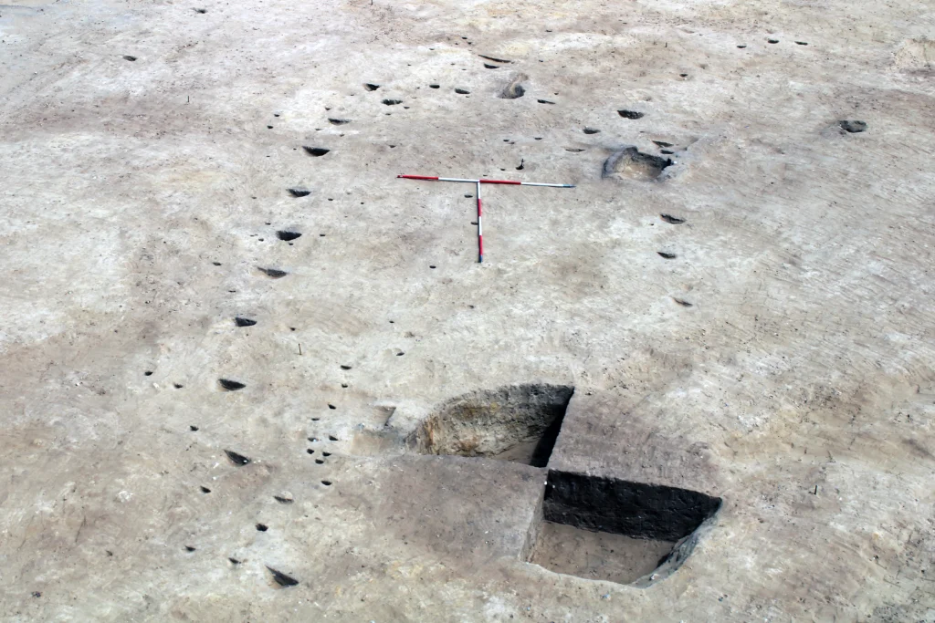 post excavation photo of post hold building
