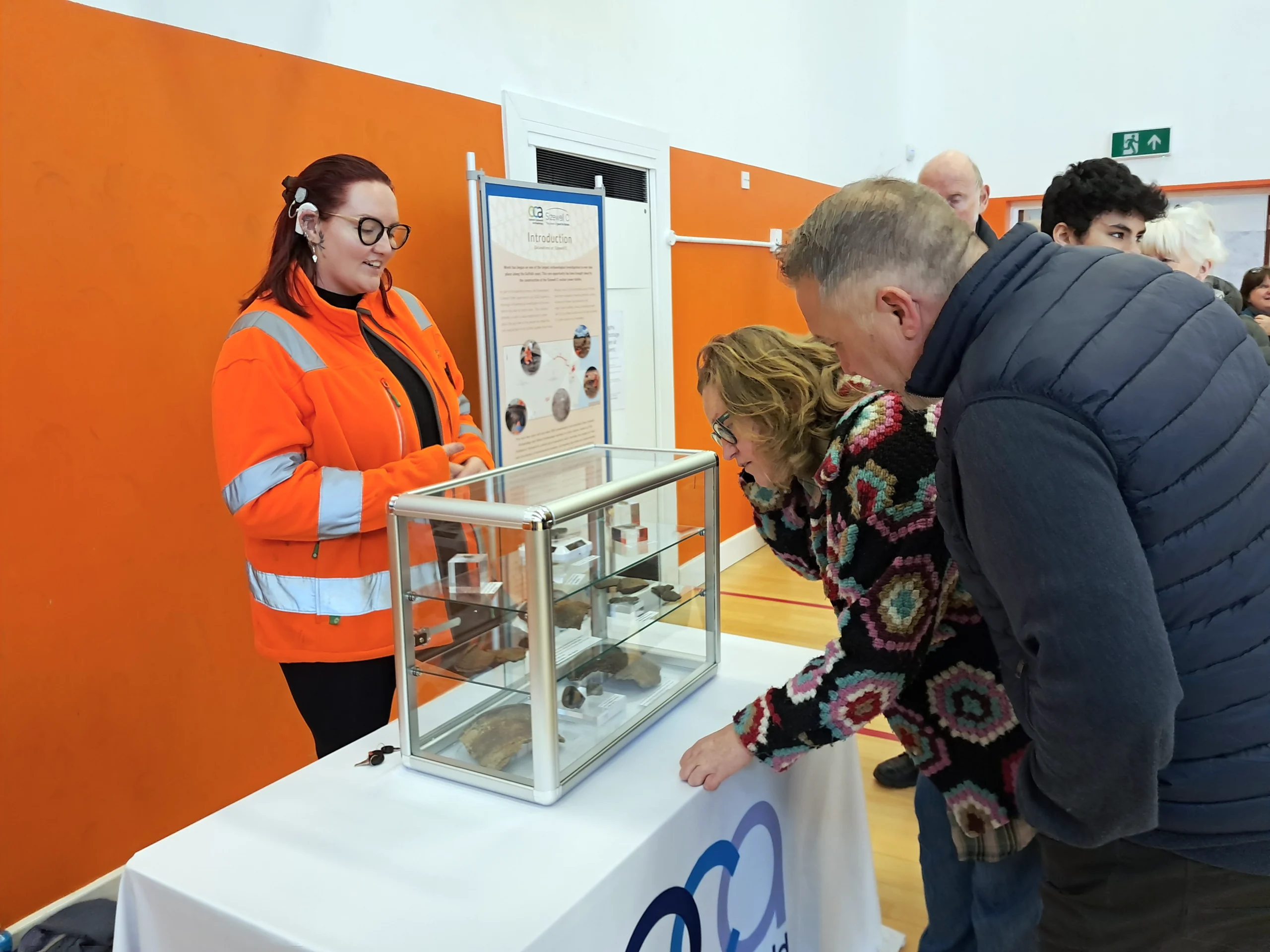 OCA archaeologist, Sophie, explaining a case of neolithic finds